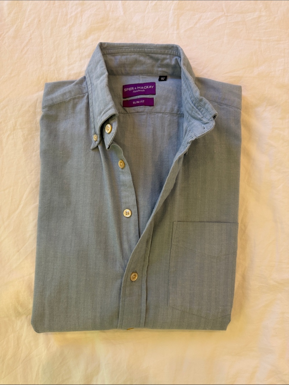 Men's Spier & Mackay Button-Down Shirt in Light Teal 15.5